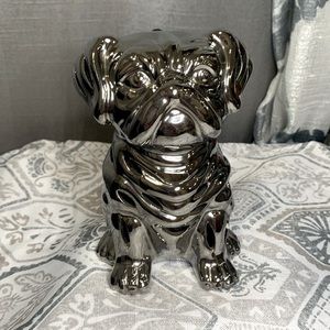 🔹Silver Metallic Ceramic Pug Dog Figurine GC Naturals High Fragrance Sachet ..